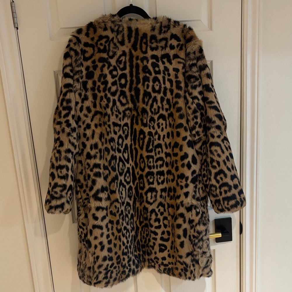 Leopard Print Rabbit Fur Coat - Picture 6 of 8